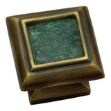 Schaub and Company 818-J/DGW dark green wash / jade square cabinet knob