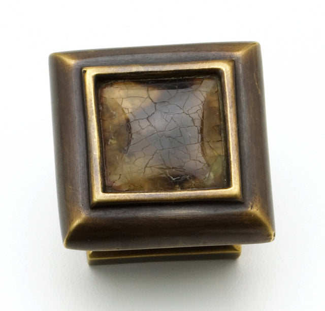 Schaub and Company 818-PEN-DAB dark antique bronze / penshell square cabinet knob