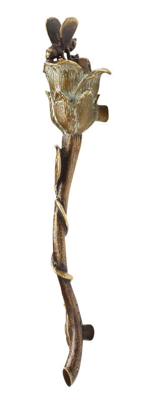 Schaub and Company 908-PBZ hardware in satin stainless, front view