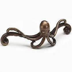 Schaub and Company 918-ED hardware in satin stainless, front view