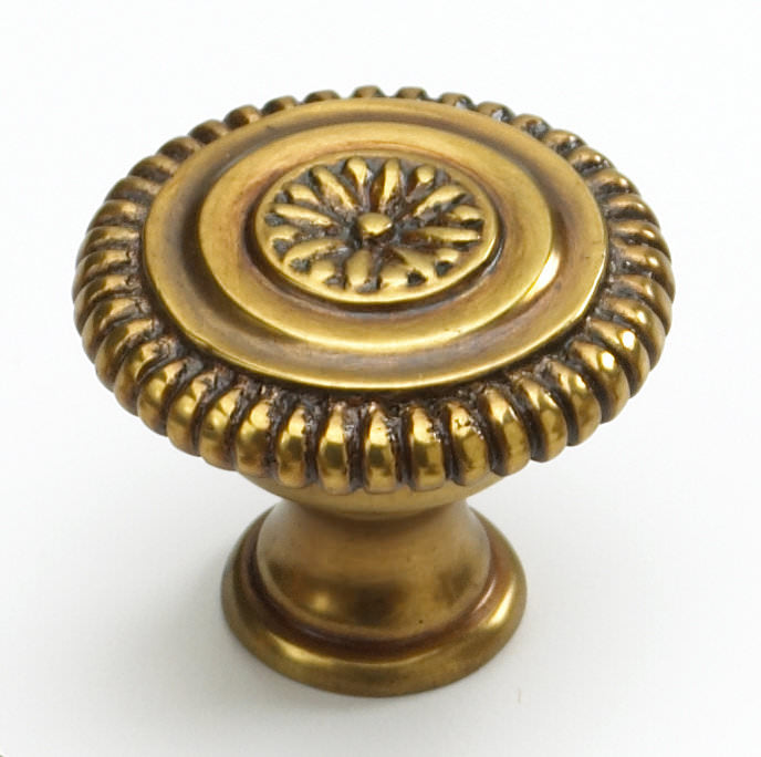 Schaub and Company 968M-PAR paris brass mushroom cabinet knob