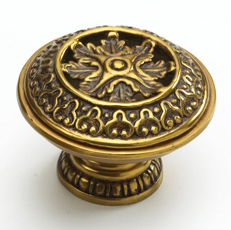Schaub and Company 981-PAR Traditional and Contemporary Series 2 Inch Diameter Round Cabinet Knob Paris Brass
