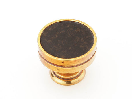 Schaub and Company 990-PAR paris brass round cabinet knob