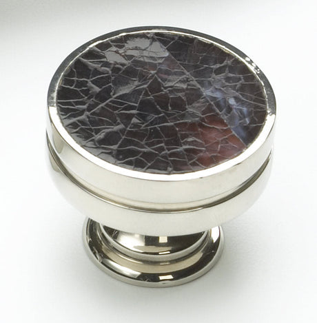 Schaub and Company 990-VO/PN polished nickel / violet oyster round cabinet knob