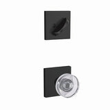 Schlage 10000204132 FC59DAW-COL Dawes Glass Knob with Collins Rose Interior Active Trim Satin Brass