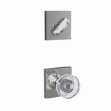 Schlage 313795V FC59DAW-COL Dawes Glass Knob with Collins Rose Interior Active Trim Bright Chrome