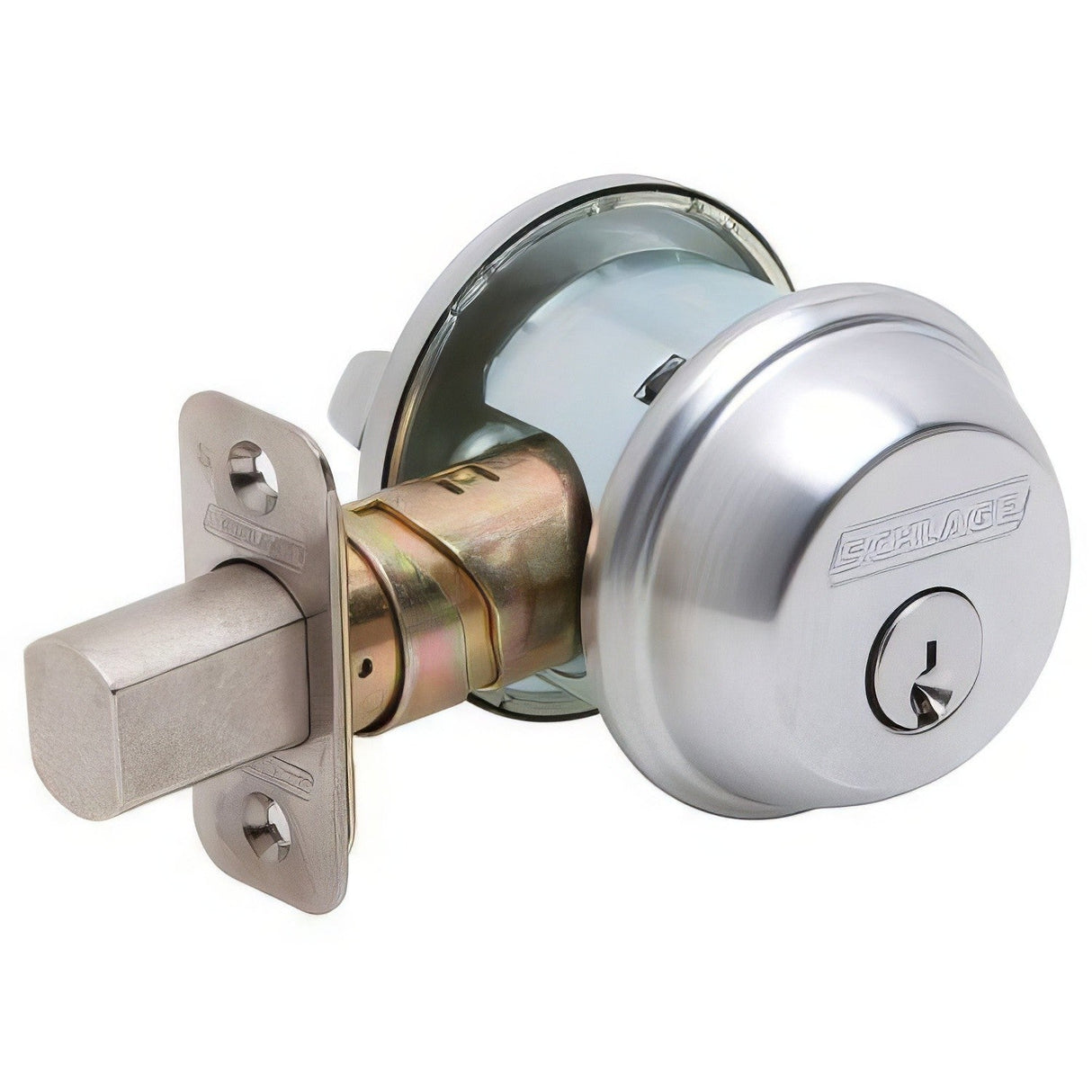 Schlage B60605 B60 B Series Single Cylinder Deadbolt Polished Brass