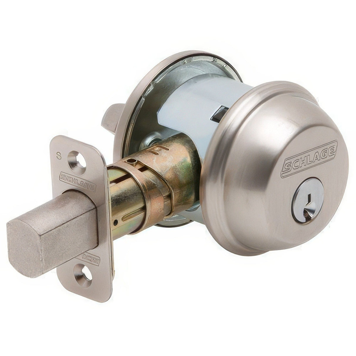 Schlage B60625 B60 B Series Single Cylinder Deadbolt Polished Chrome