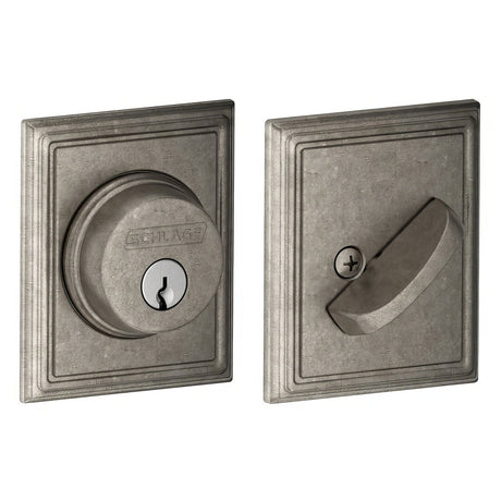 Schlage B60ADD621 distressed nickel single cylinder deadbolt