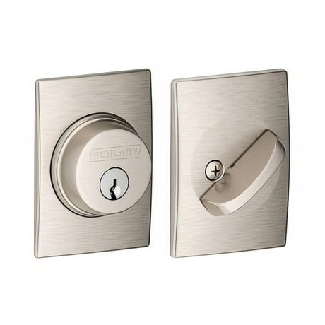 Schlage B60CEN619 B60CEN Single Cylinder Deadbolt with Century Rose Satin Nickel