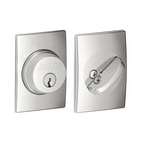 Schlage B60CEN625 B60CEN Single Cylinder Deadbolt with Century Rose Polished Chrome