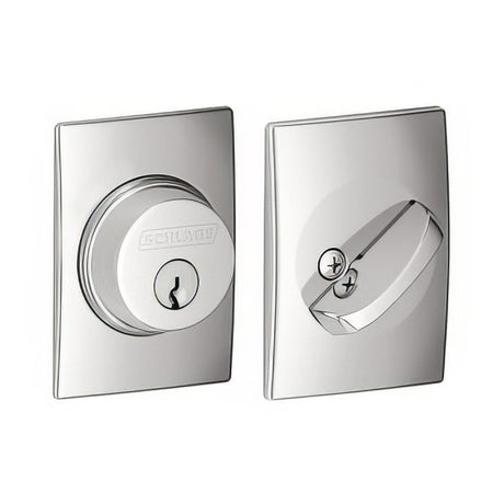 Schlage B60CEN625 B60CEN Single Cylinder Deadbolt with Century Rose Polished Chrome