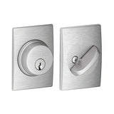 Schlage B60CEN626 B60CEN Single Cylinder Deadbolt with Century Rose Satin Chrome