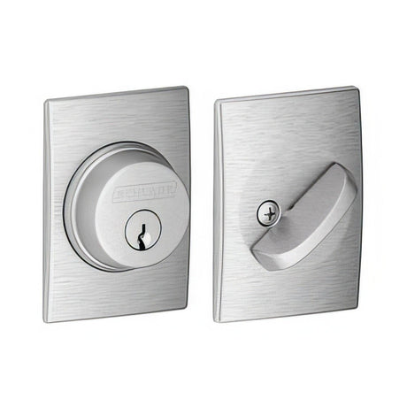 Schlage B60CEN626 B60CEN Single Cylinder Deadbolt with Century Rose Satin Chrome