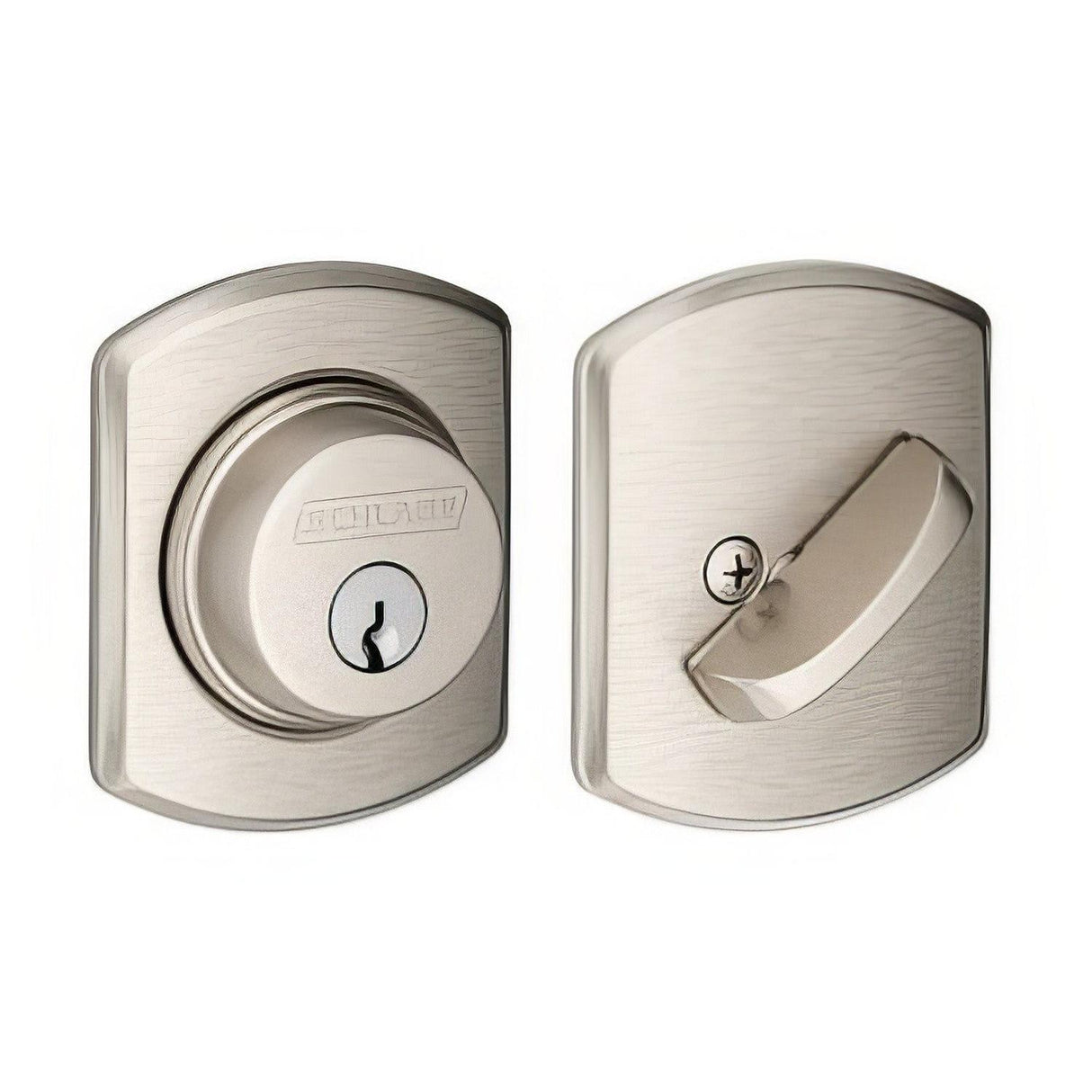 Schlage B60GRW619 B60GRW Single Cylinder Deadbolt with Greenwich Rose Satin Nickel