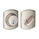 Schlage B60GRW619 B60GRW Single Cylinder Deadbolt with Greenwich Rose Satin Nickel