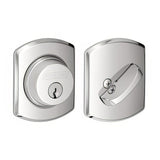 Schlage B60GRW625 B60GRW Single Cylinder Deadbolt with Greenwich Rose Polished Chrome