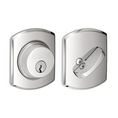 Schlage B60GRW625 B60GRW Single Cylinder Deadbolt with Greenwich Rose Polished Chrome