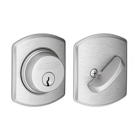 Schlage B60GRW626 B60GRW Single Cylinder Deadbolt with Greenwich Rose Satin Chrome
