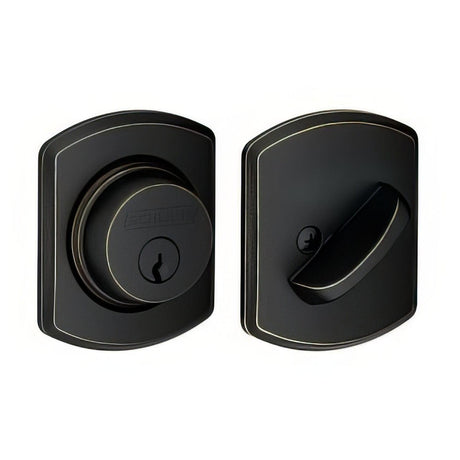 Schlage B60GRW716 B60GRW Single Cylinder Deadbolt with Greenwich Rose Aged Bronze