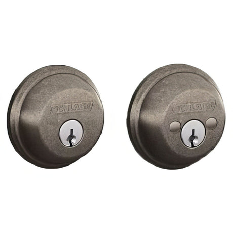 Schlage B62621 distressed nickel double cylinder deadbolt