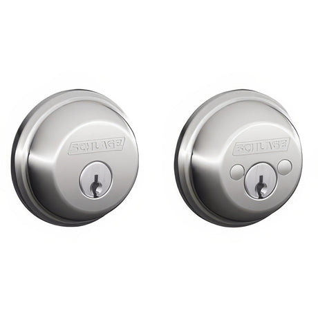 Schlage B62625 polished chrome double cylinder deadbolt