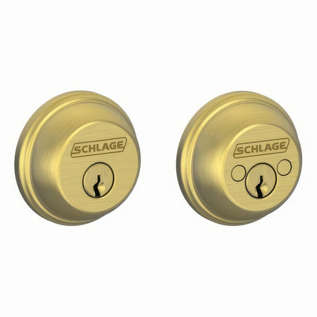 Schlage B62608 satin brass double cylinder deadbolt