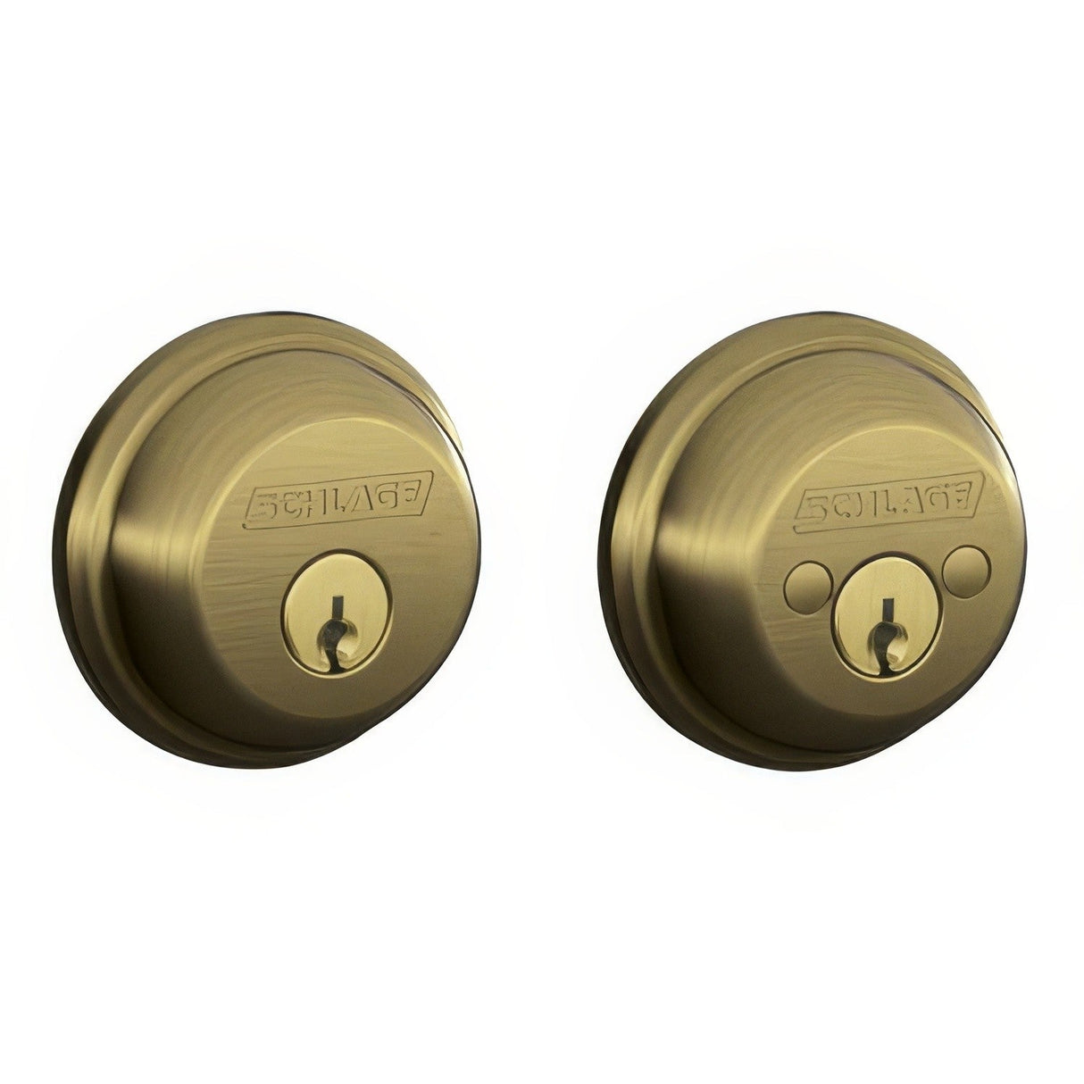 Schlage B62609 B62 B Series Double Cylinder Deadbolt Antique Brass