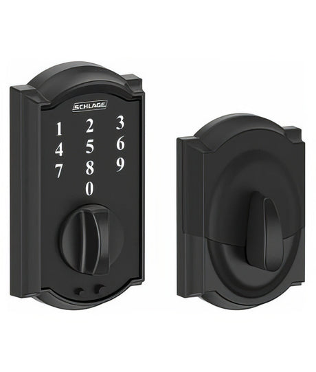Schlage BE375CAM622 matte black keyless deadbolt