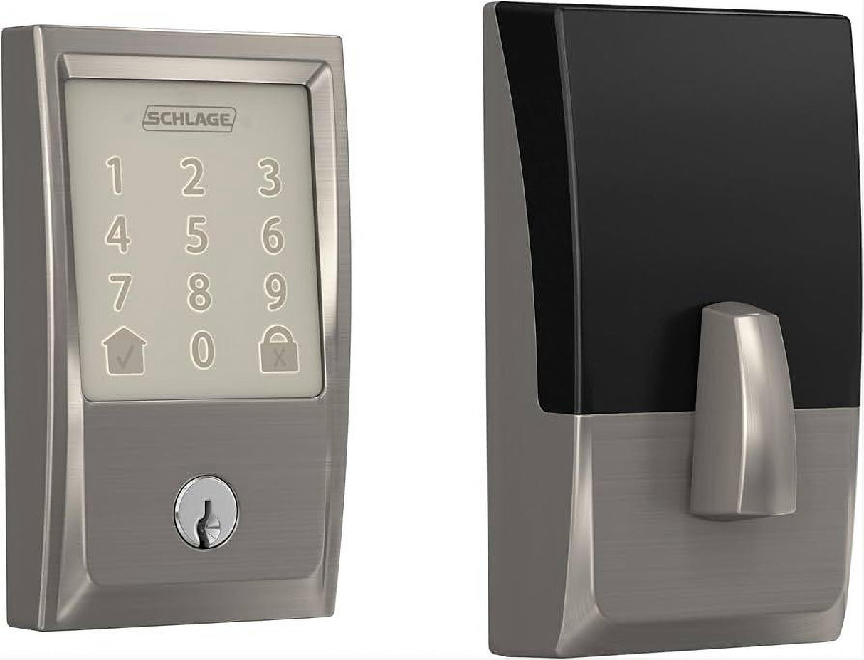 Schlage BE489WBCCEN619 BE489WBCCEN Century Encode Smart Wifi Touchscreen Deadbolt Satin Nickel
