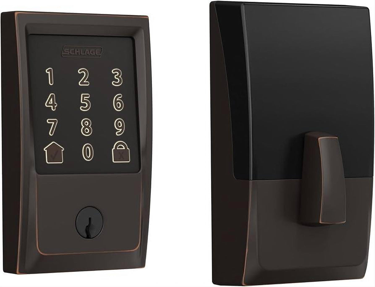 Schlage BE489WBCCEN716 BE489WBCCEN Century Encode Smart Wifi Touchscreen Deadbolt Aged Bronze