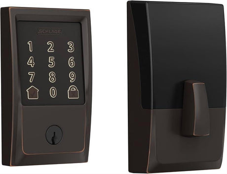 Schlage BE489WBCCEN716 BE489WBCCEN Century Encode Smart Wifi Touchscreen Deadbolt Aged Bronze