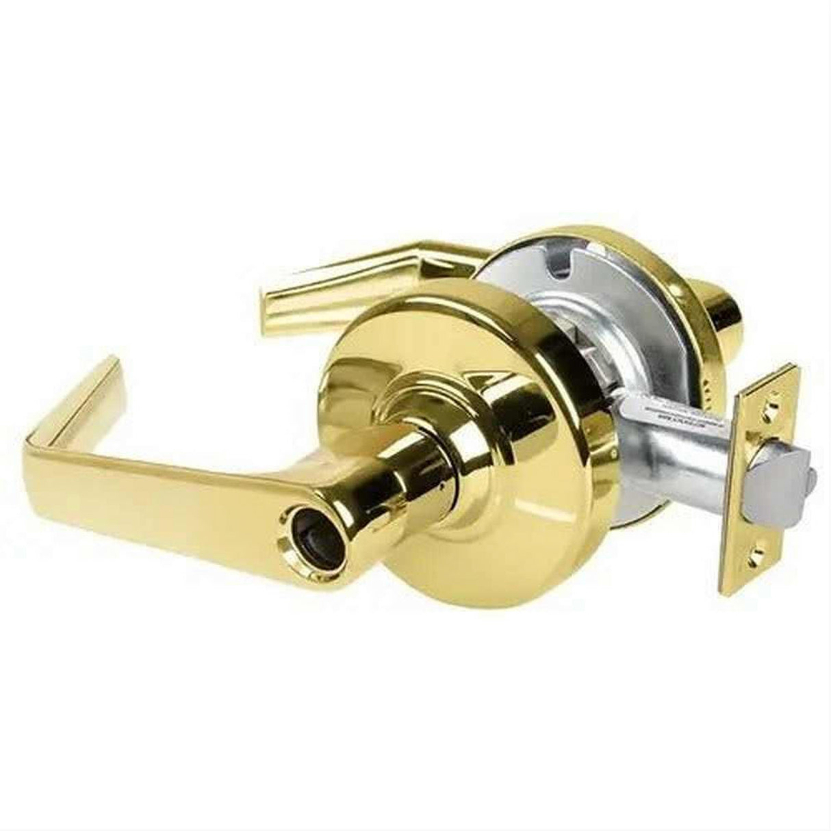 Schlage Commercial ALX70LSAT605 ALX70LSAT Grade 2 Classroom Saturn Door Lever Less Cylinder Polished Brass