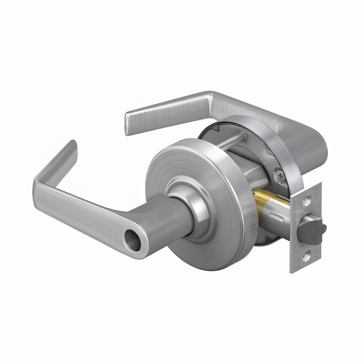 Schlage Commercial ALX80LSAT626 ALX80LSAT ALX Series Grade 2 Storeroom Saturn Lever Lock Less Cylinder Satin Chrome