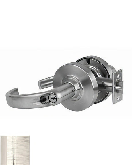 Schlage Commercial ND80RSPA619 satin nickel keyed showroom door lever