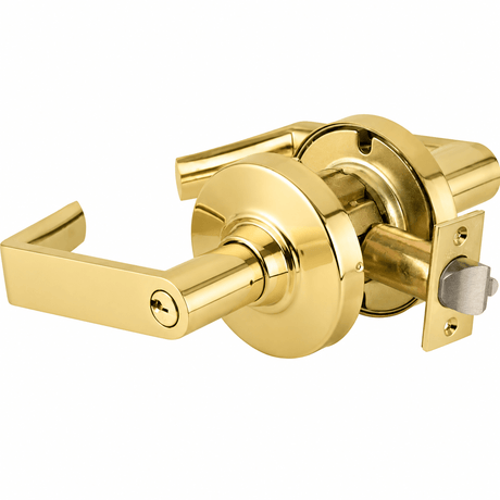 Schlage Commercial ND94LRHO605 polished brass classroom door lever