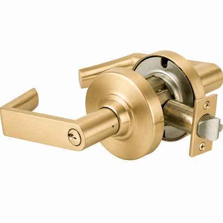 Schlage Commercial ND94LRHO606 satin brass classroom door lever