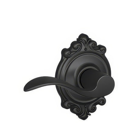 Schlage F10ACC622BRK matte black passage door lever