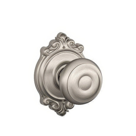 Schlage F10GEO619BRK satin nickel passage door knob