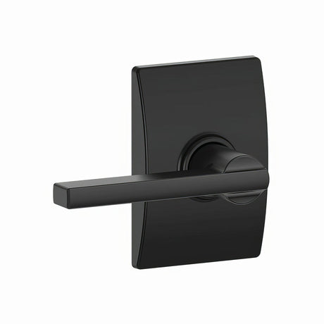 Schlage F10LAT622CEN matte black passage door lever
