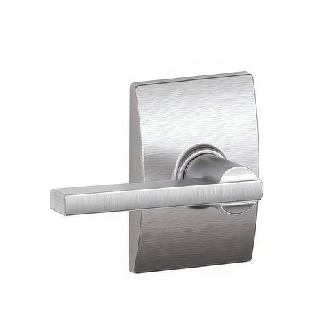 Schlage F10LAT626CEN satin chrome passage door lever