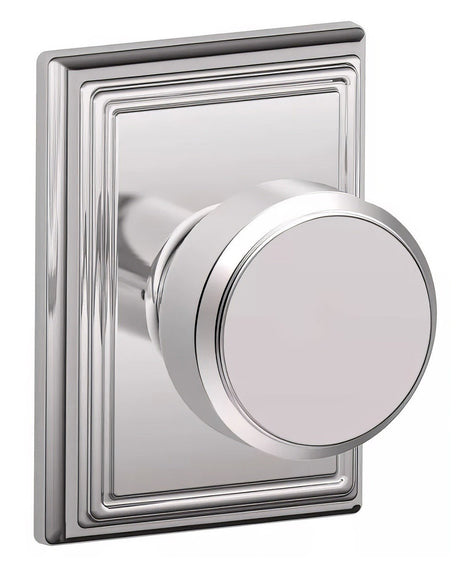 Schlage F10BWE625ADD F10BWE-ADD Bowery with Addison Rose Passage Door Knob Bright Chrome