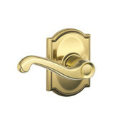 Schlage F10FLA605CAM F10-FLA-CAM F-Series Flair Passage Door Lever Polished Brass