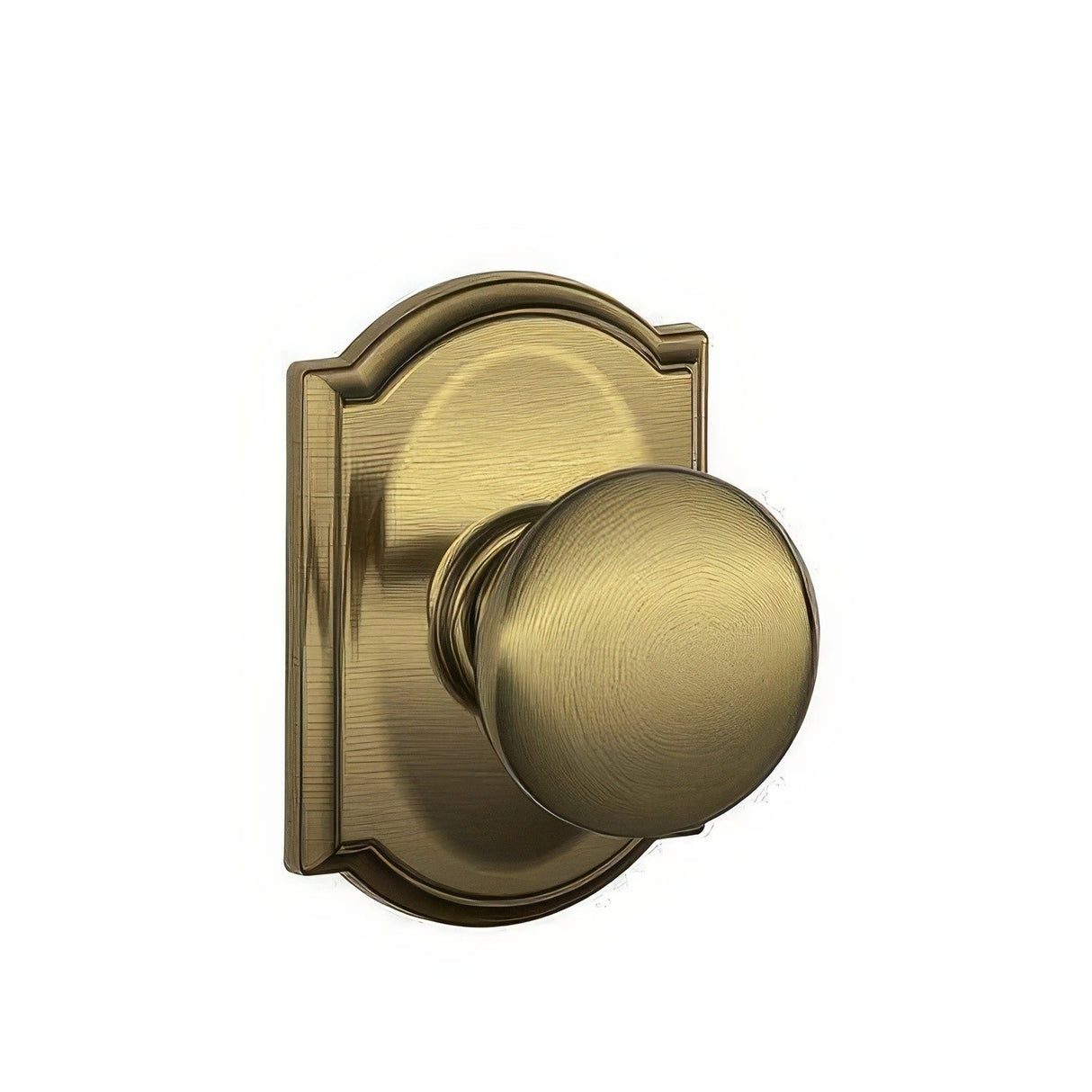 Schlage F10PLY609CAM F10-PLY-CAM F-Series Plymouth Passage Door Knob Antique Brass