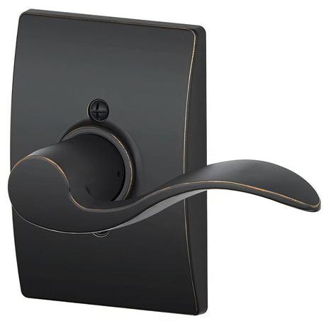 Schlage F170ACC716CENRH F170-ACC-CEN-RH F-Series Accent Right Hand Dummy Door Lever Aged Bronze