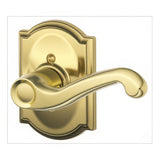 Schlage F170FLA605CAMRH F170-FLA-CAM-RH F-Series Flair Right Hand Dummy Door Lever Polished Brass
