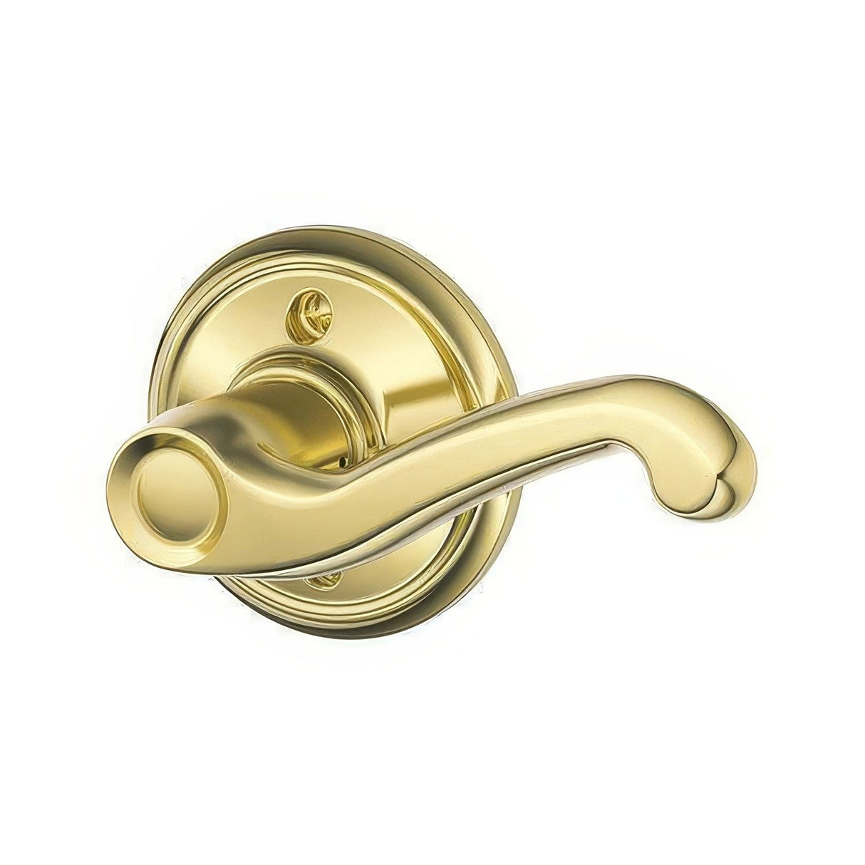Schlage F170FLA605RH F170-FLA-RH F-Series Flair Single Right Hand Dummy Door Lever Polished Brass