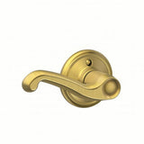 Schlage F170FLA608LH F170-FLA-LH F-Series Flair Single Left Hand Dummy Door Lever Satin Brass