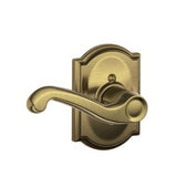 Schlage F170FLA609CAMLH F170-FLA-CAM-LH F-Series Flair Dummy Door Lever Antique Brass