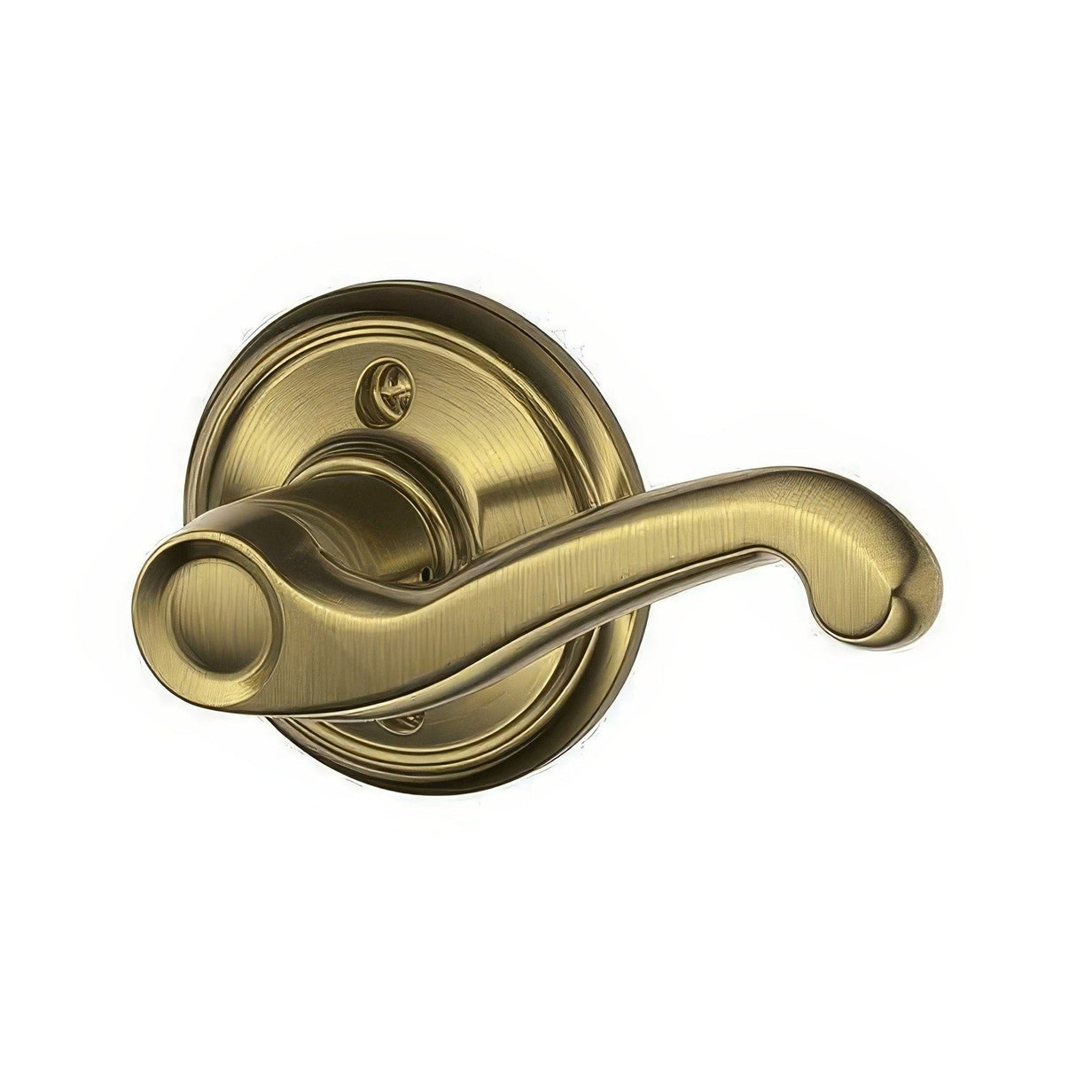 Schlage F170FLA609RH F170-FLA-RH F-Series Flair Single Right Hand Dummy Door Lever Antique Brass